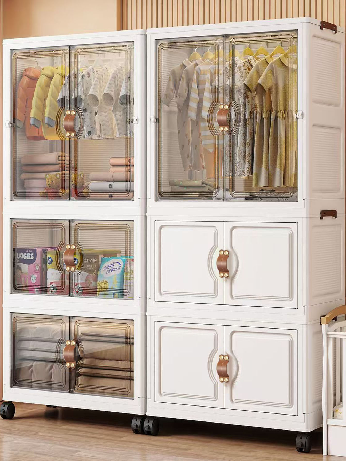 Office Storage Cabinet - Compact Portable Folding Storage Locker Cabinet