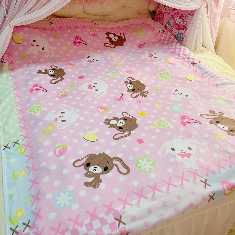 Office Furniture Direct - Cute Sanrio Sugarbunnies Coral Plush Blanket