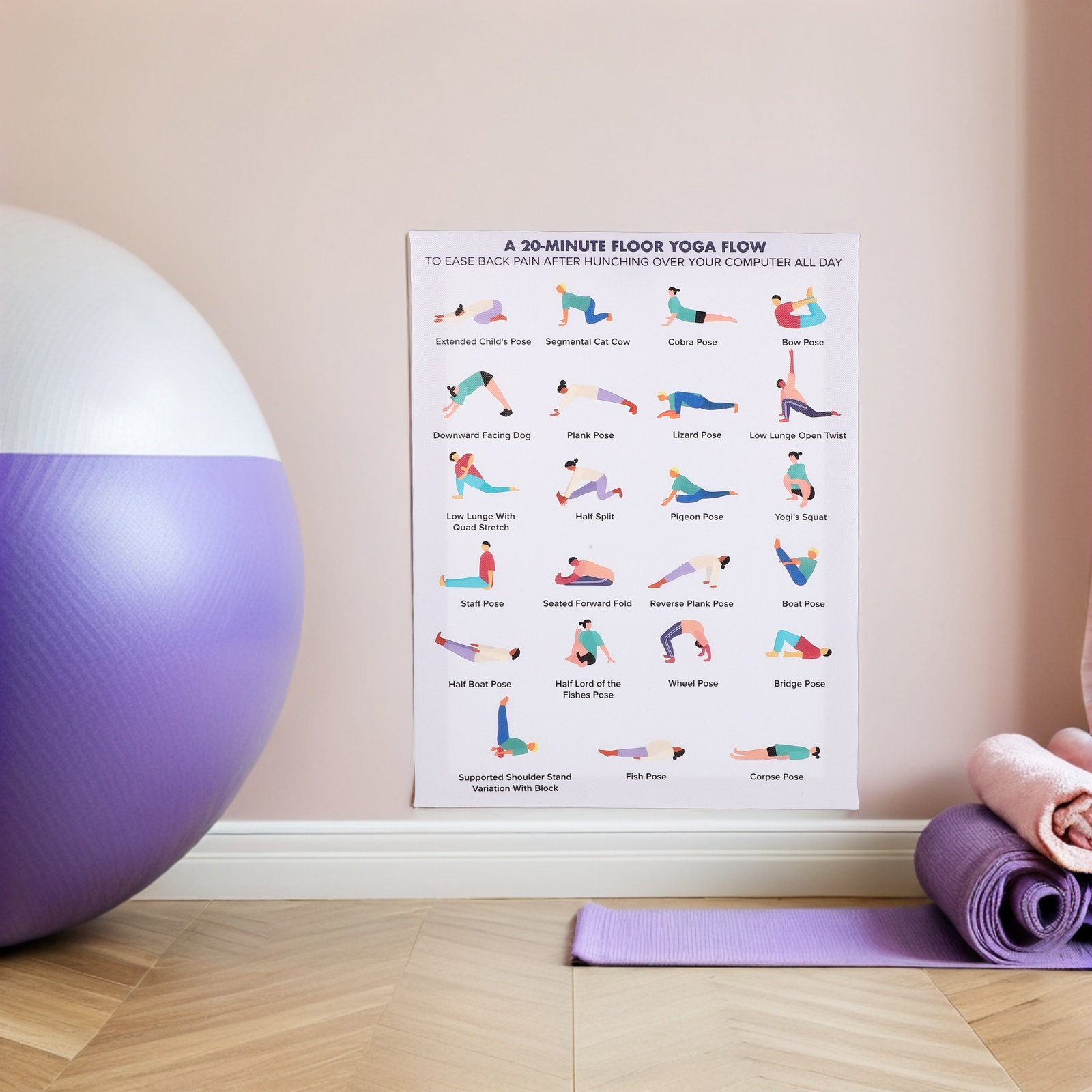 Yoga Poster Wall Art Bundle Mo - Office Furniture Modern のレビューと価格