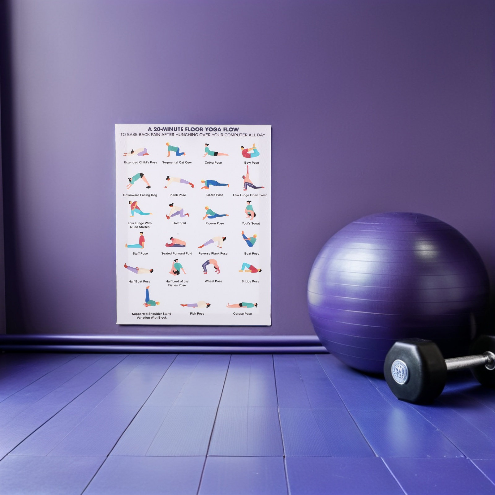 Yoga Poster Wall Art Bundle Mo - Office Furniture Modern のレビューと価格