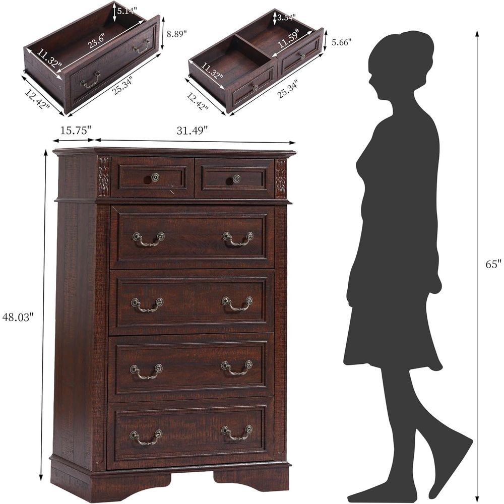 6-Drawer Tall Dresser for Bedr - Office Furniture Modern のレビューと価格