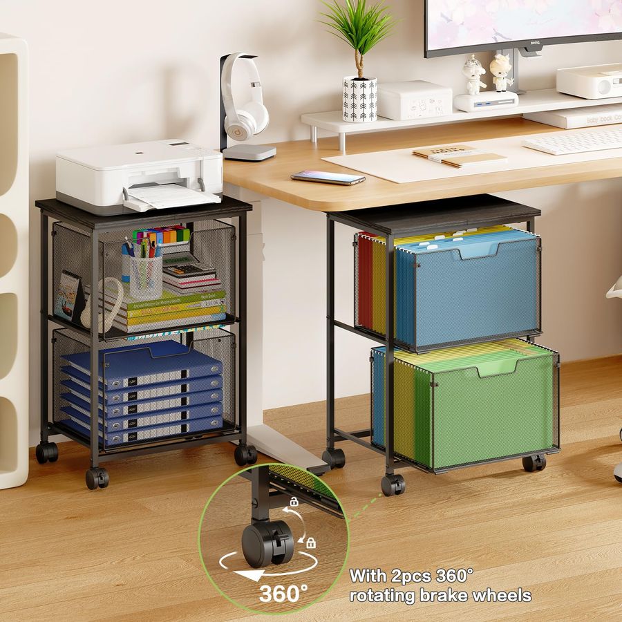 Legal Rolling File Cart with 2 - Office Storage Cabinet のレビューと価格