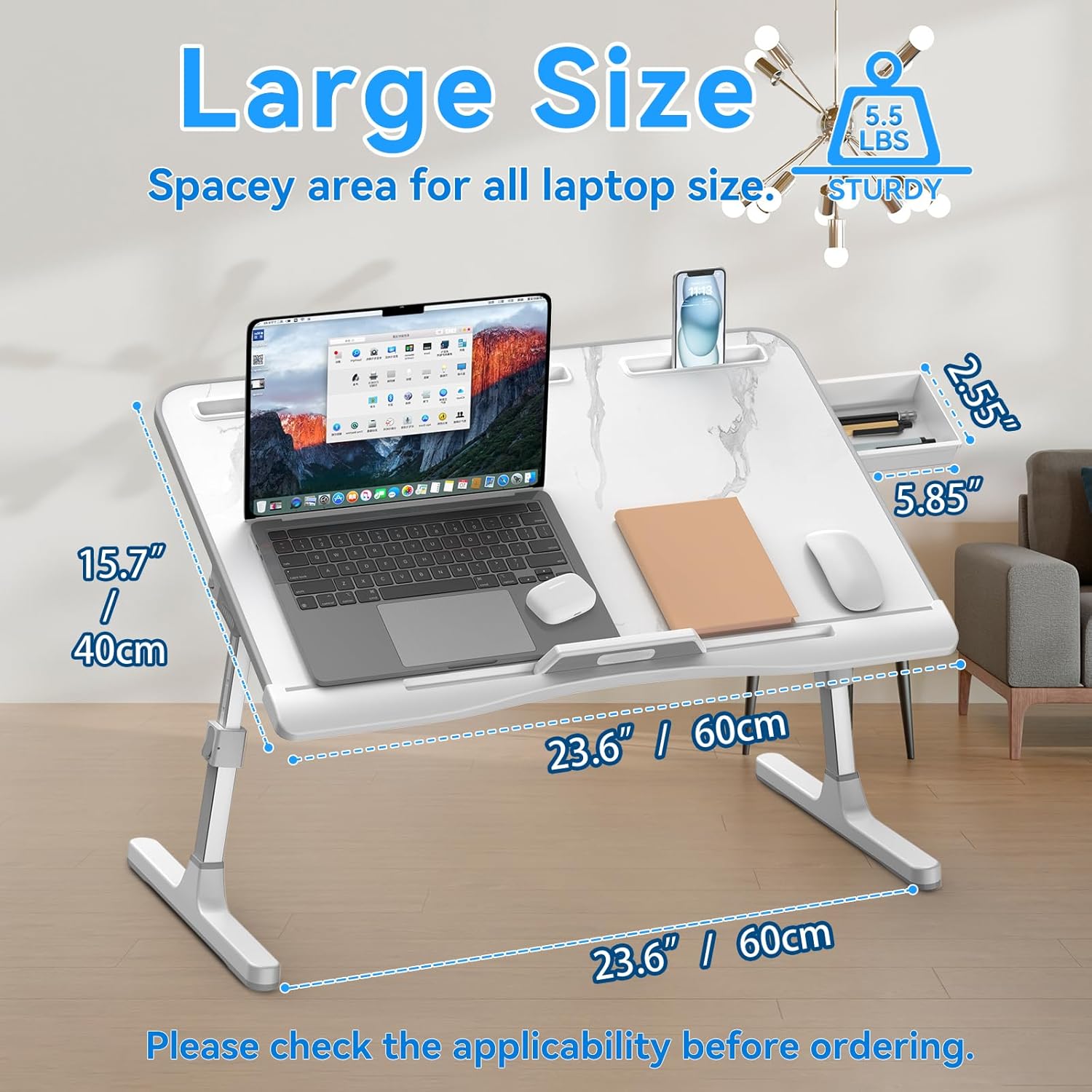 Adjustable Laptop Bed Desk wit - Adjustable Laptop Table のレビューと価格