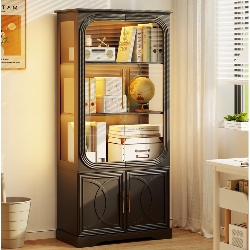 69 Tall Glass Display Cabinet  - Office Storage Cabinet のレビューと価格