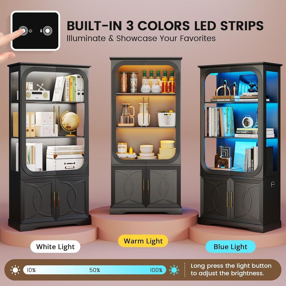69 Tall Glass Display Cabinet  - Office Storage Cabinet のレビューと価格