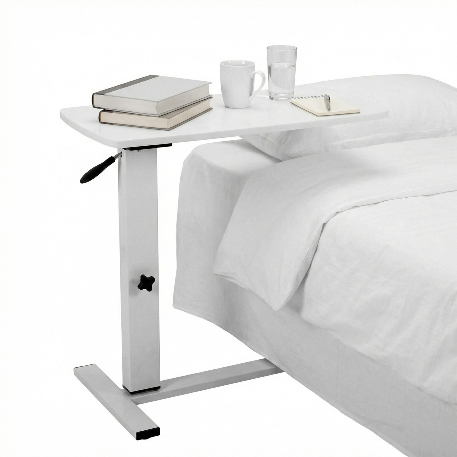 Rolling Hospital Bed Table wit - Adjustable Laptop Table のレビューと価格