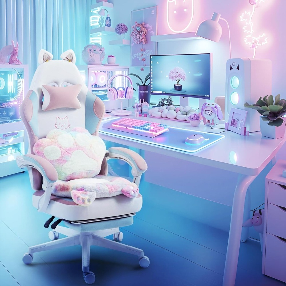 Gaming Chair Cute with Cat Ear - Office Furniture Ergonomic のレビューと価格