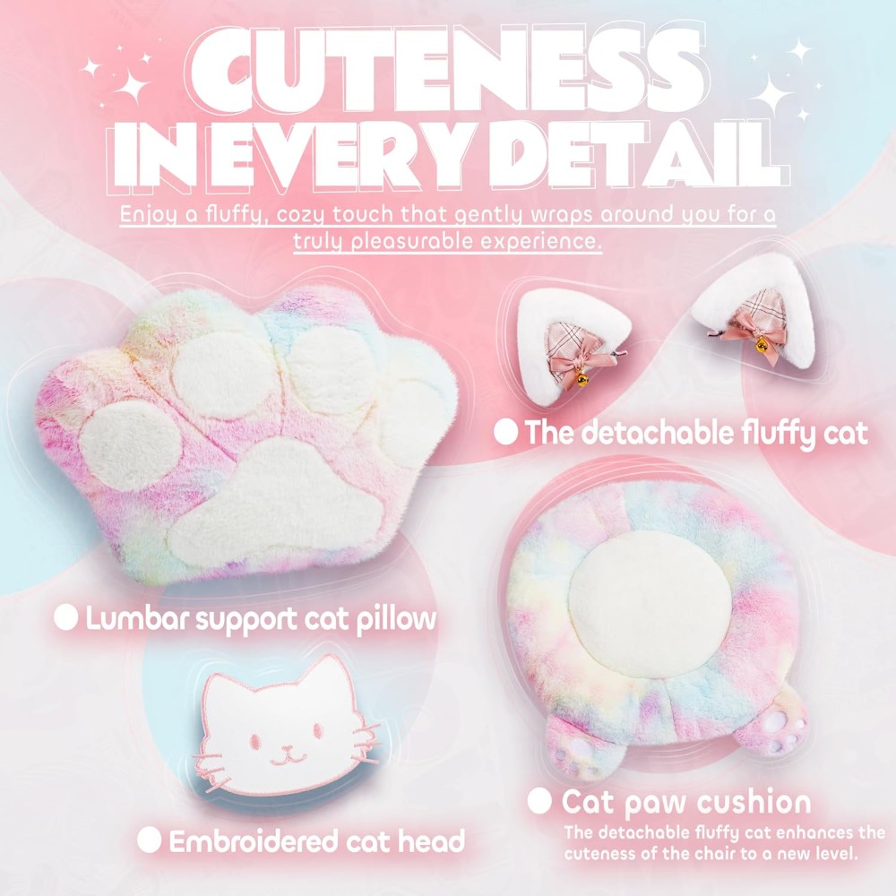 Gaming Chair Cute with Cat Ear - Office Furniture Ergonomic のレビューと価格