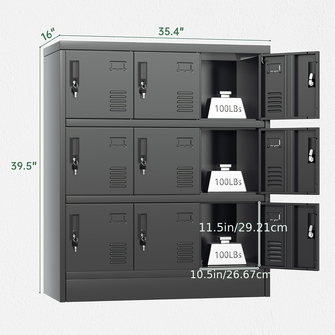 9 Doors Metal Locker Storage C - Office Storage Cabinet のレビューと価格