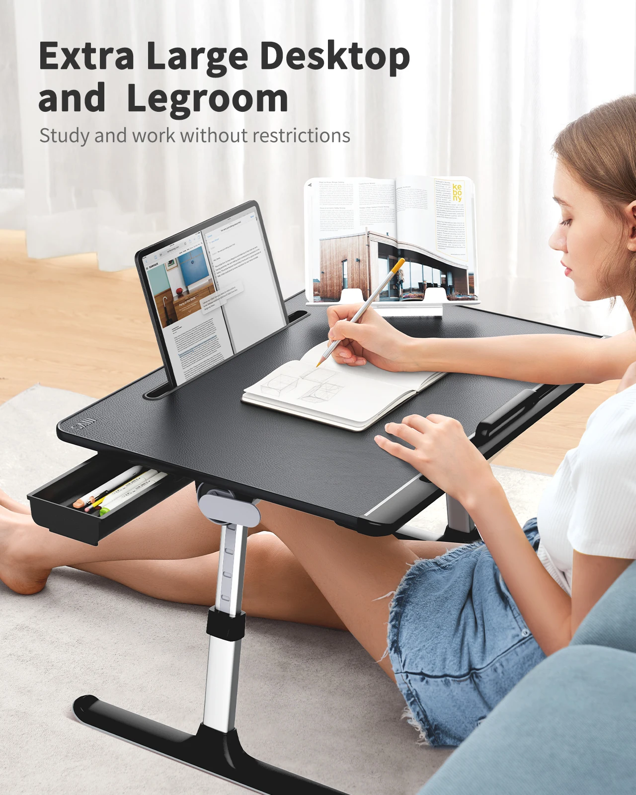 Table Bed Study Angle Adjustab - Adjustable Laptop Table のレビューと価格