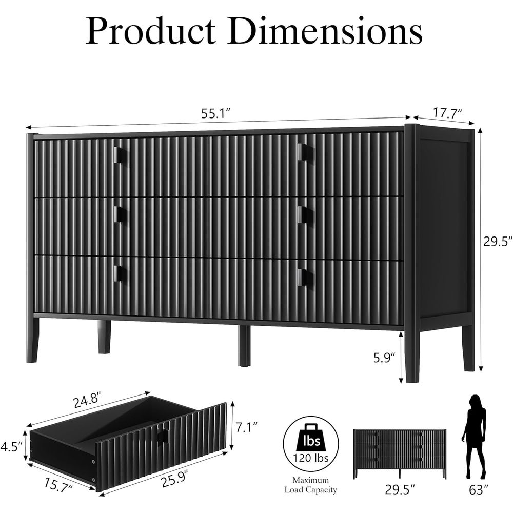 6-Drawer Solid Wood Chest with - Office Storage Cabinet のレビューと価格
