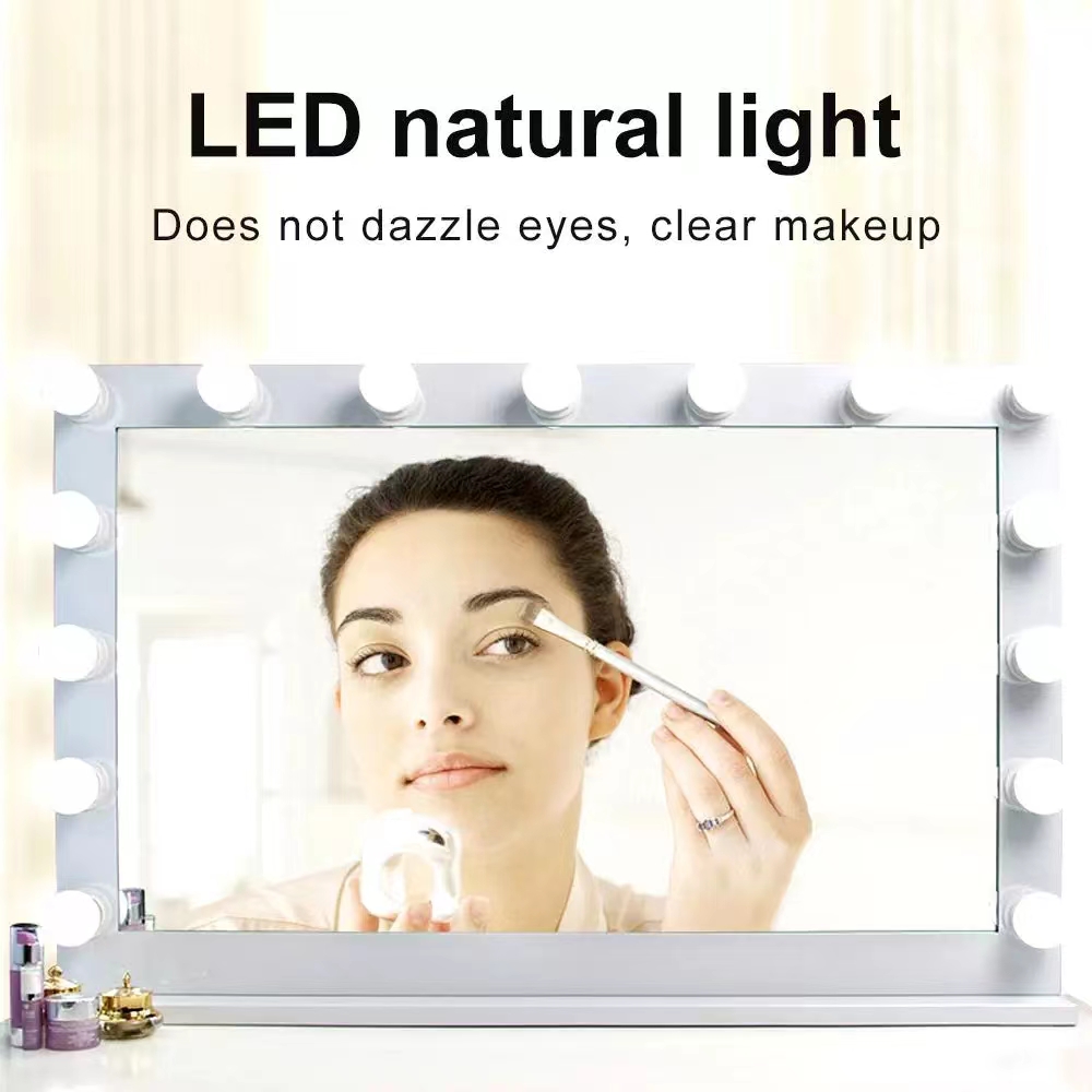 LED Light Paste Mirror Makeup  - Office Furniture Modern のレビューと価格