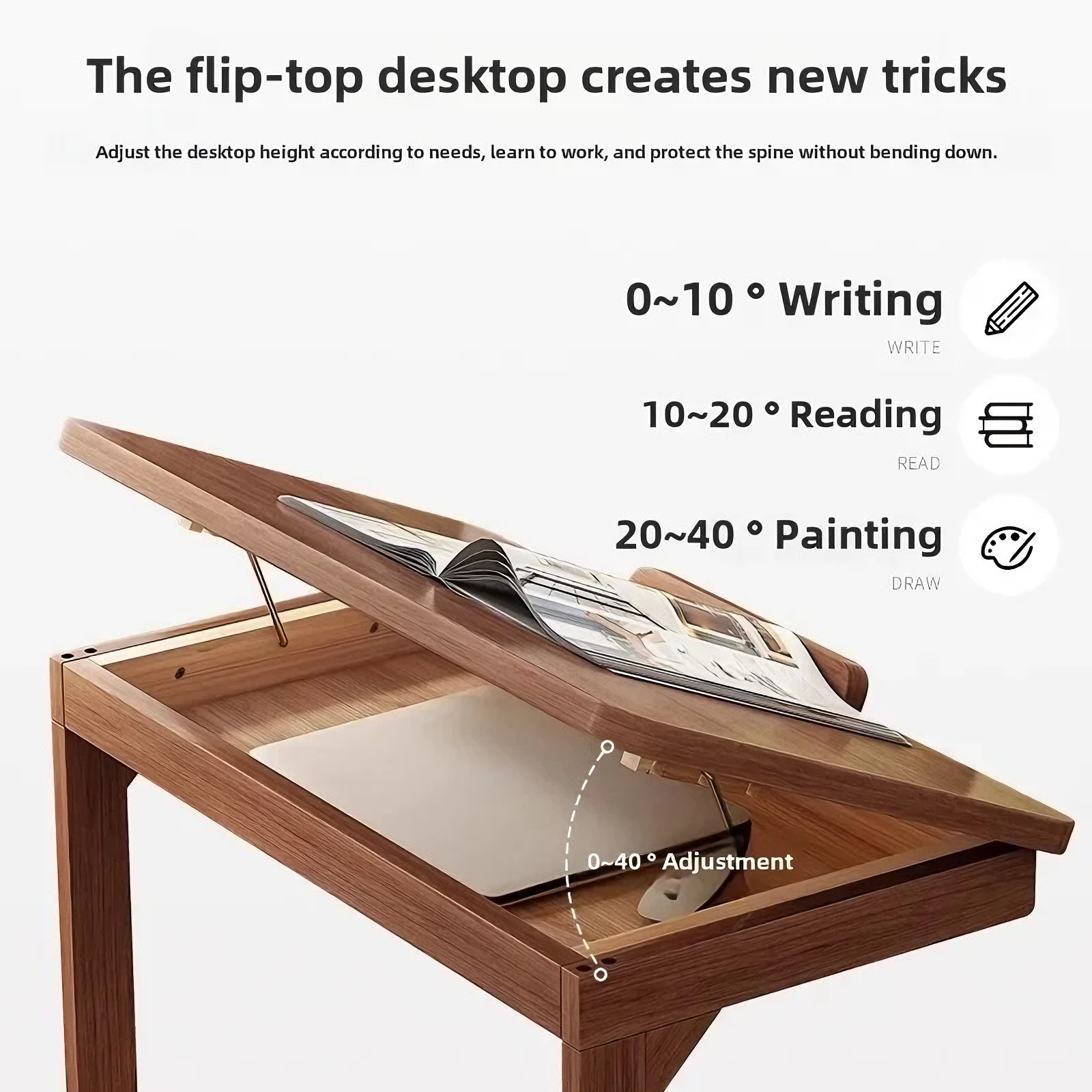 Height adjustable Solid Wood S - Adjustable Laptop Table のレビューと価格