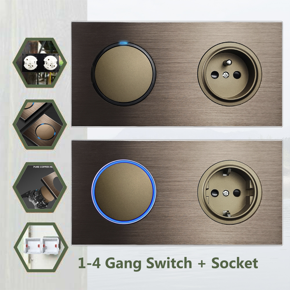 Brown Wall Light Switch EU Fre - Office Furniture Uk のレビューと価格
