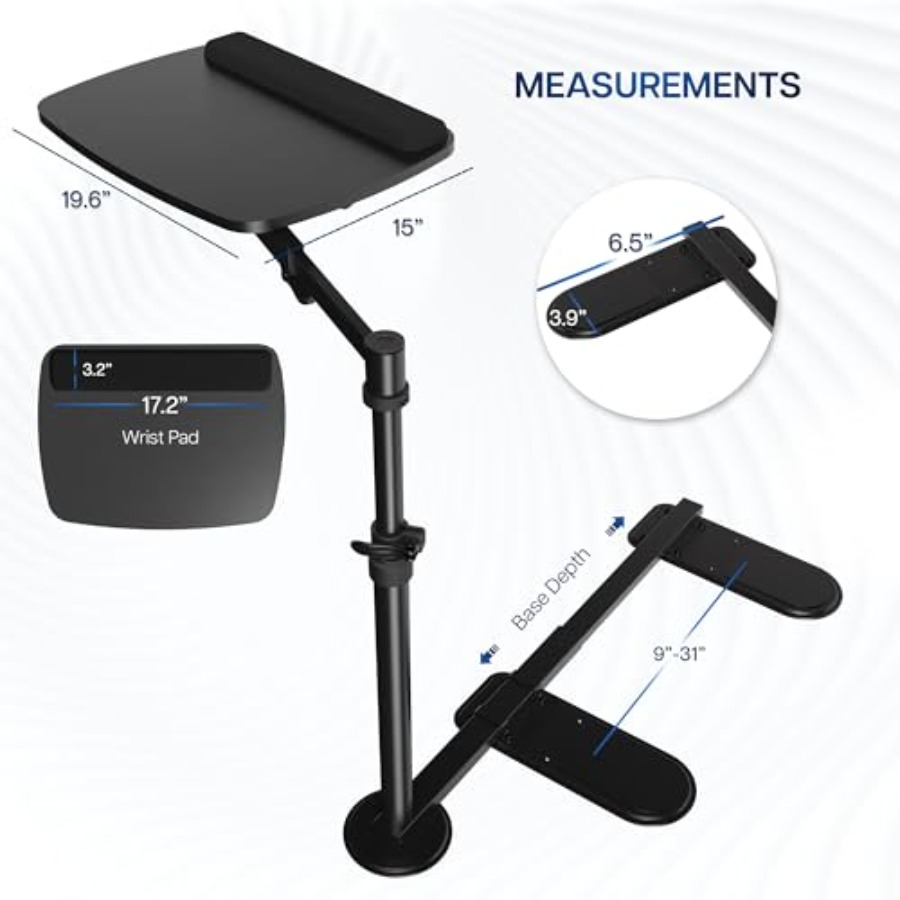 20 inch Over Couch Swivel Tabl - Adjustable Laptop Table のレビューと価格