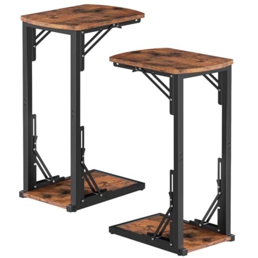 Set of Folding C Shaped End Ta - Adjustable Laptop Table のレビューと価格