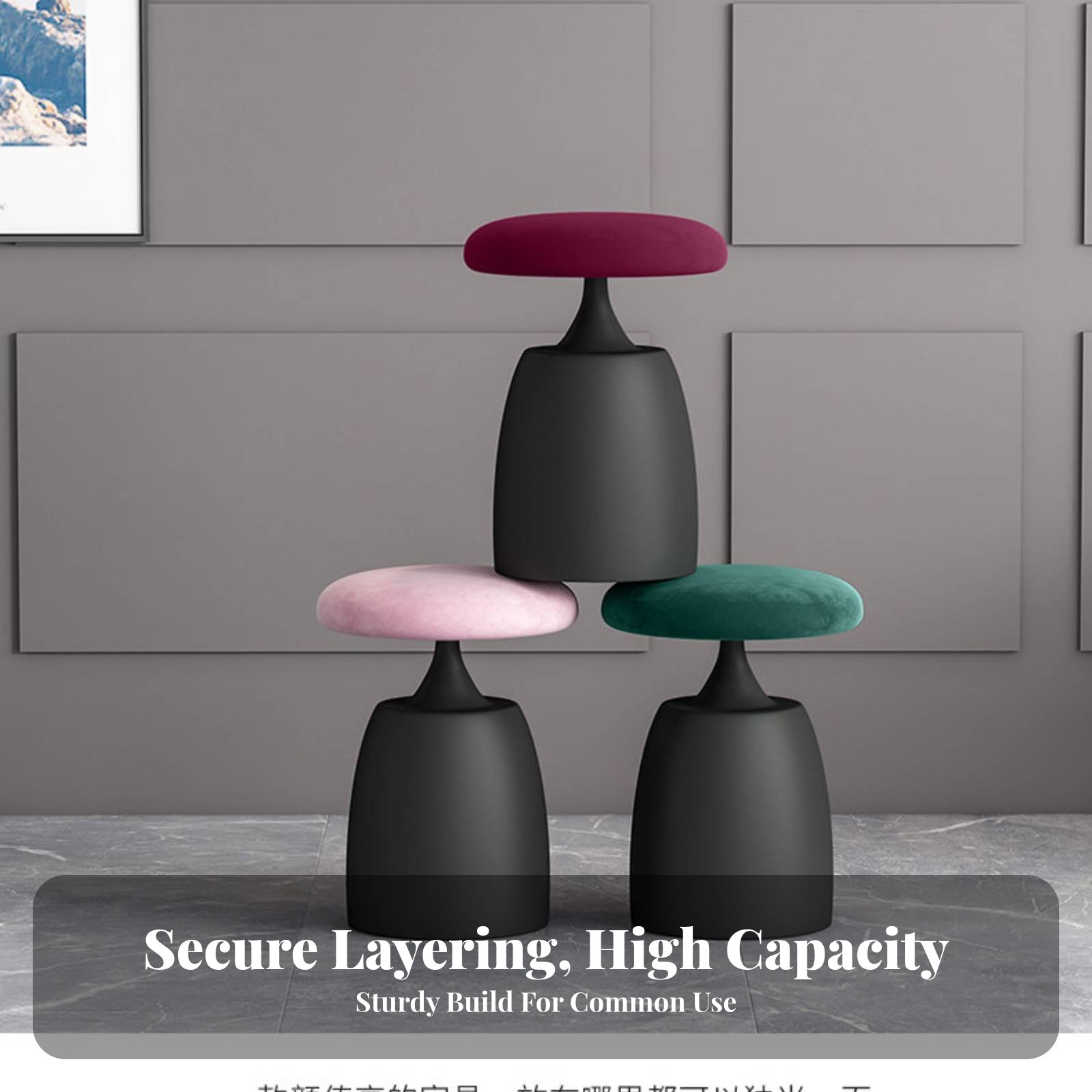 Round Upholstered Pouf Light L - Office Furniture Modern のレビューと価格