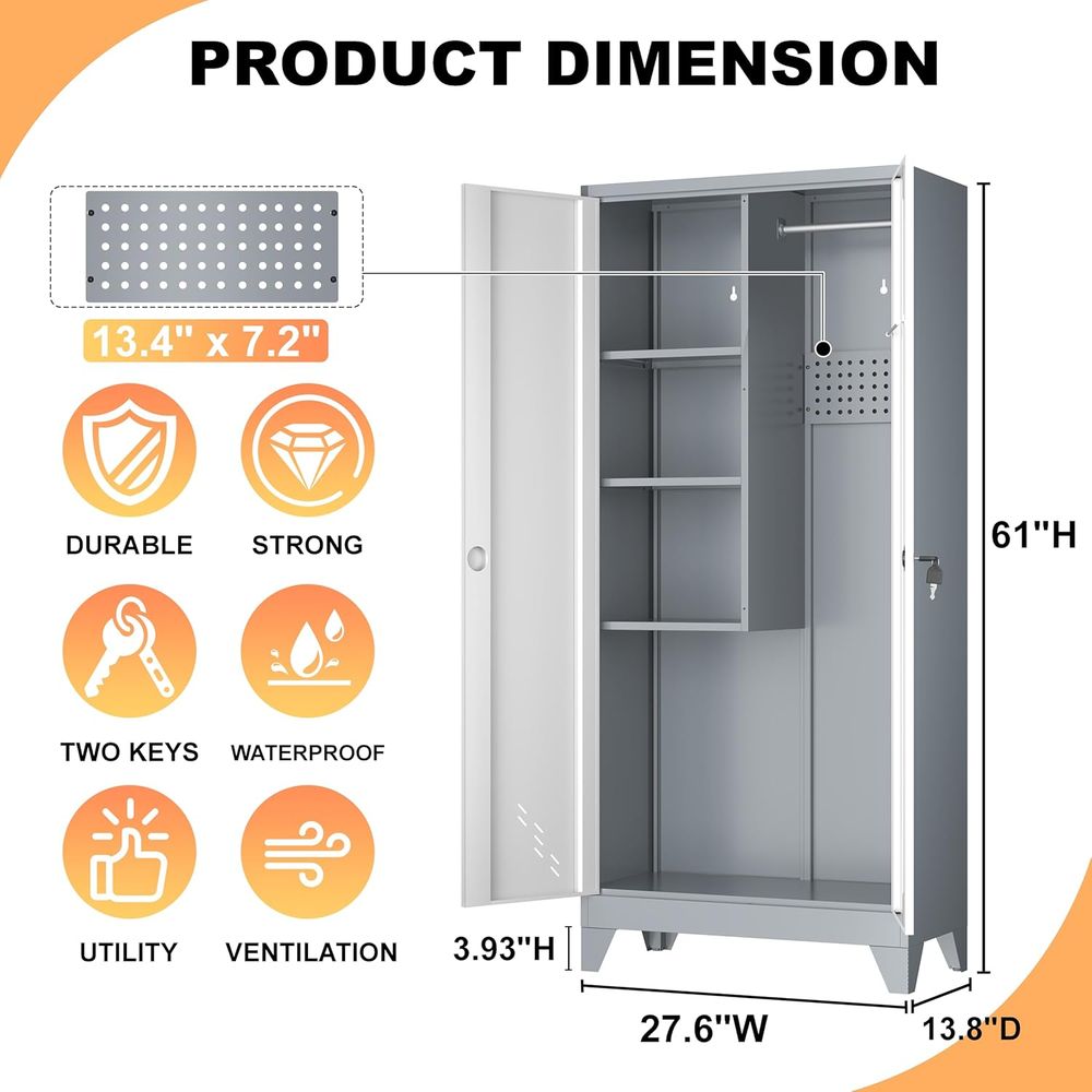 Metal Utility Cabinet with 2 D - Office Storage Cabinet のレビューと価格