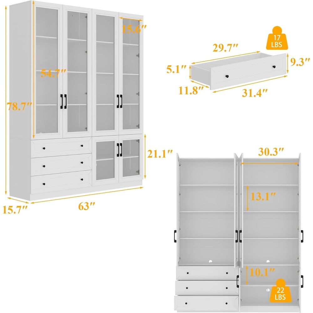 78.7 LED-Lit Storage Cabinet w - Office Storage Cabinet のレビューと価格