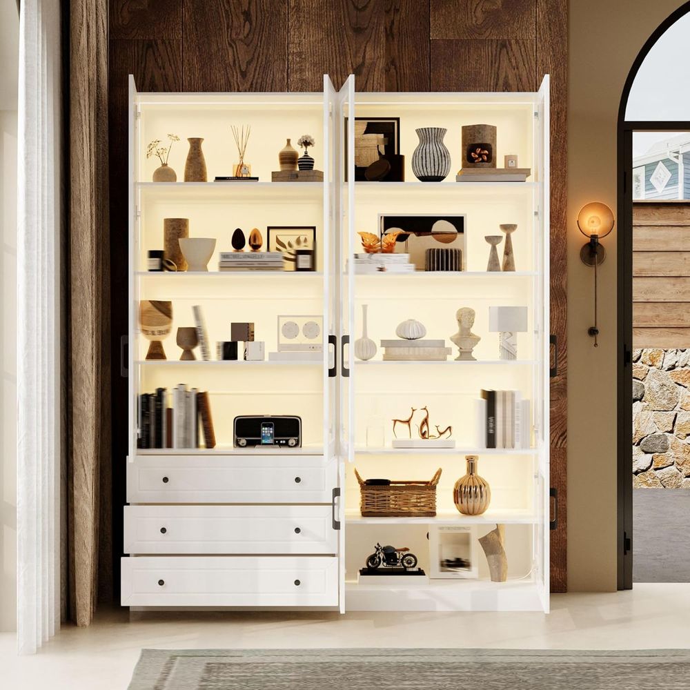 78.7 LED-Lit Storage Cabinet w - Office Storage Cabinet のレビューと価格