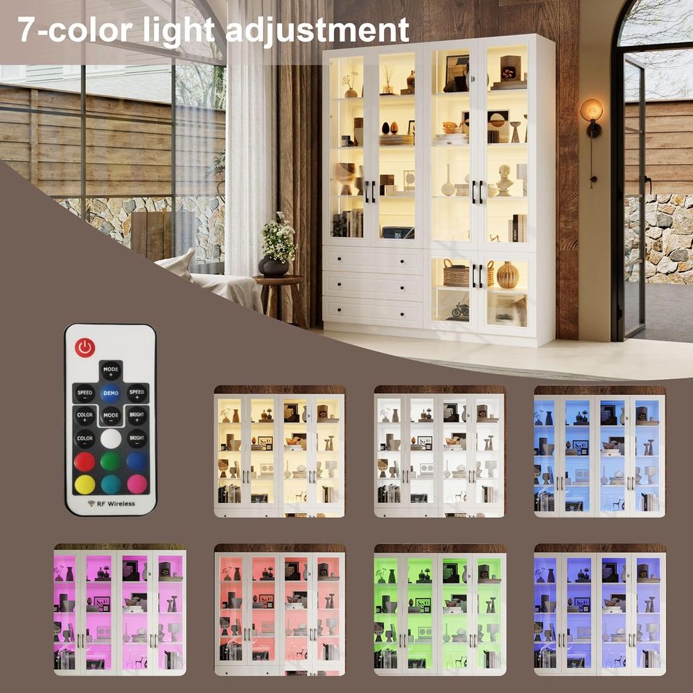 78.7 LED-Lit Storage Cabinet w - Office Storage Cabinet のレビューと価格