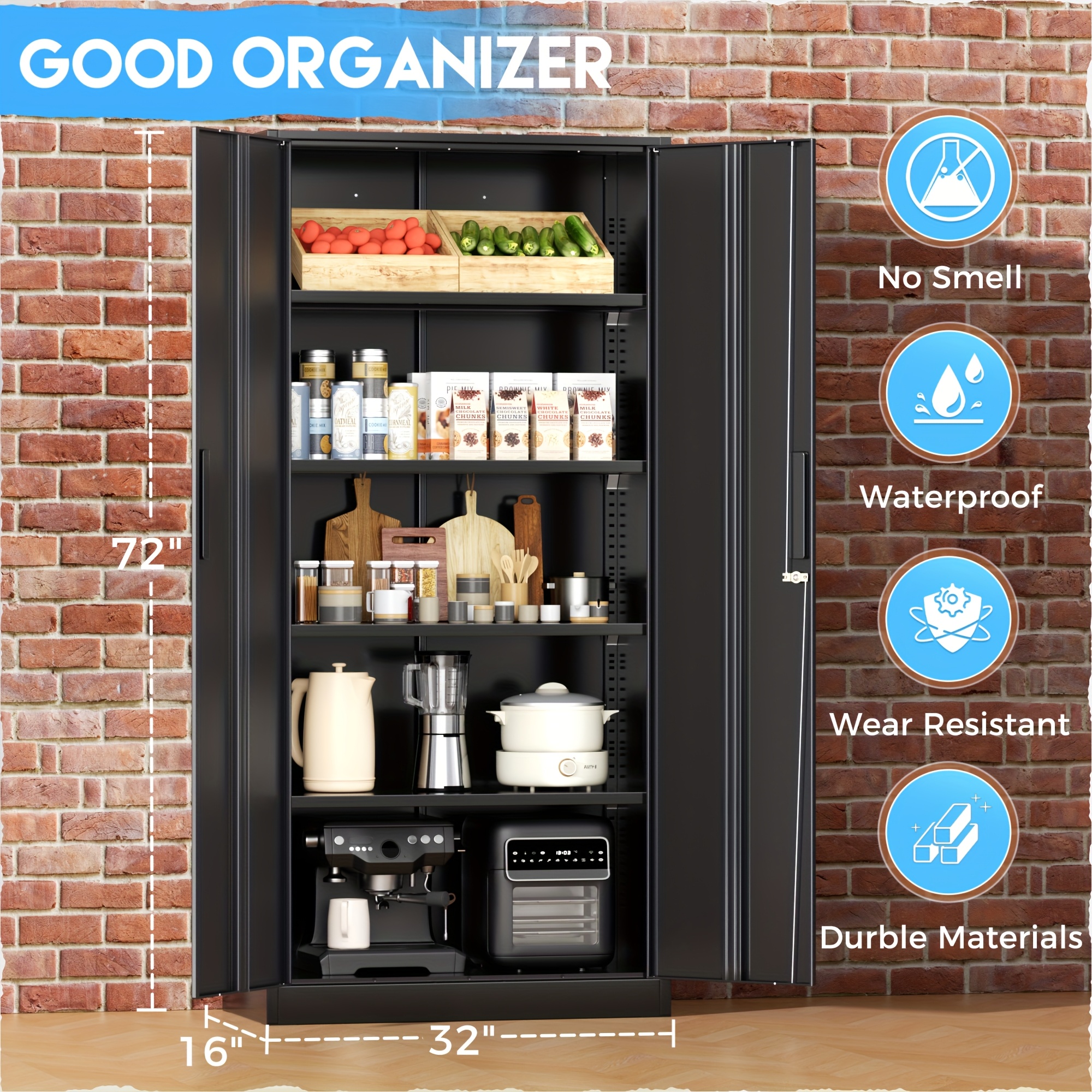 Metal Storage Cabinet, 71''/ 3 - Office Storage Cabinet のレビューと価格