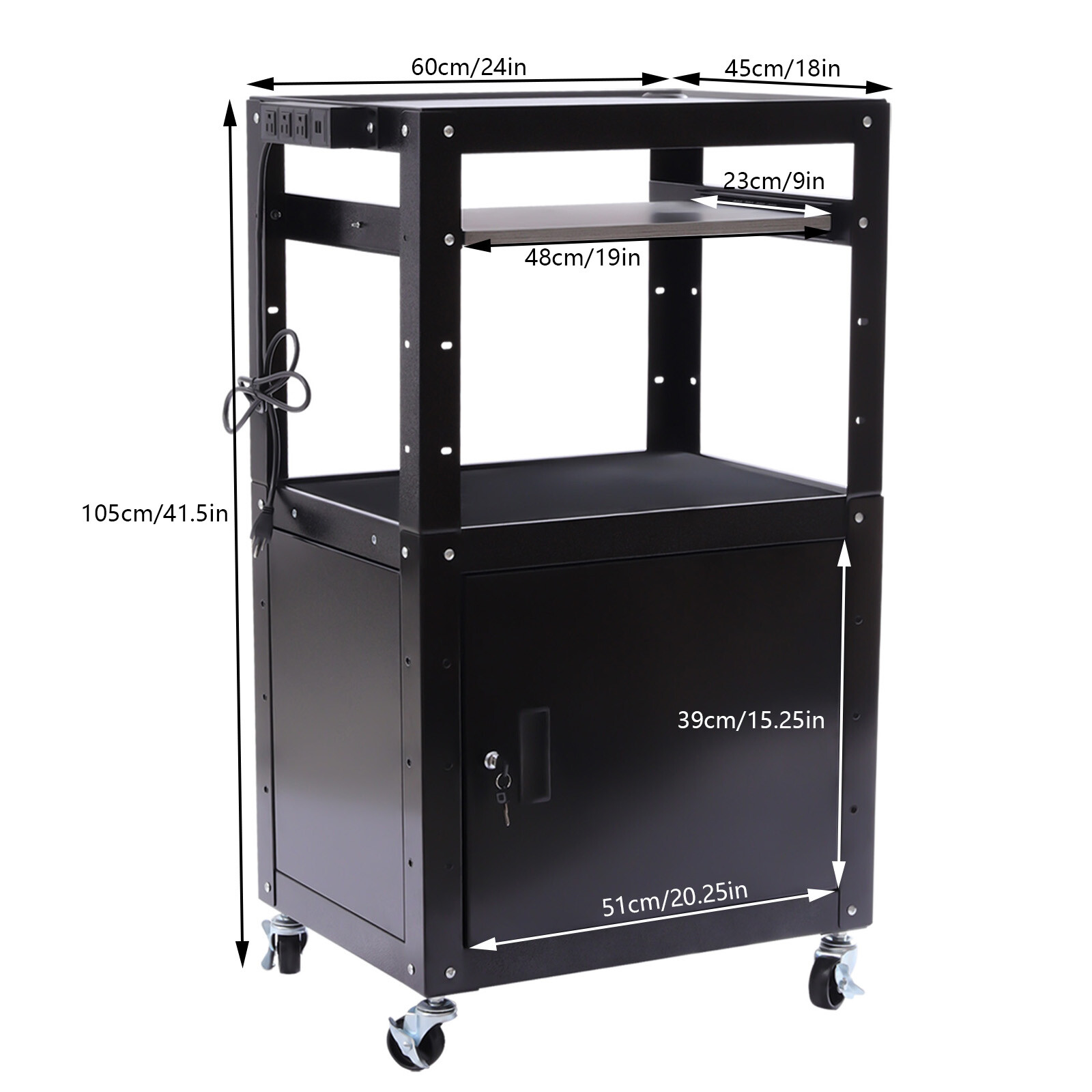 Portable Black AV Cart Steel A - Adjustable Laptop Table のレビューと価格
