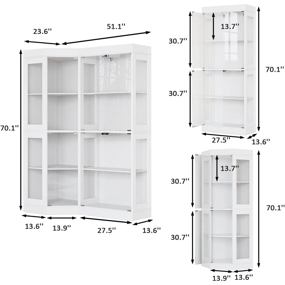 70.1 Large L-Shaped Glass Door - Office Storage Cabinet のレビューと価格