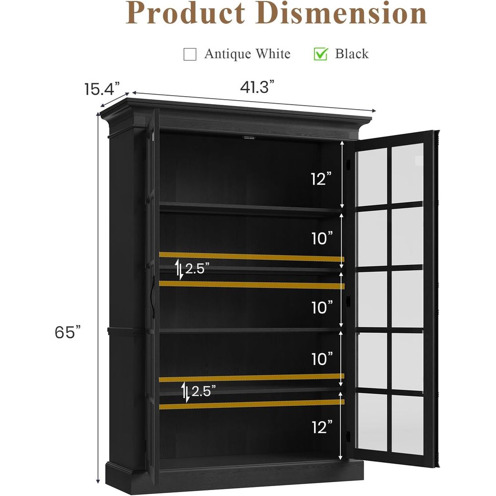 65 Tall Display Cabinet with A - Office Storage Cabinet のレビューと価格
